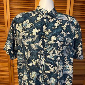 VANTANA ITALY SZ LARGE 100% FEATHERWEIGHT SILK SS HAWAIIN SHIRT